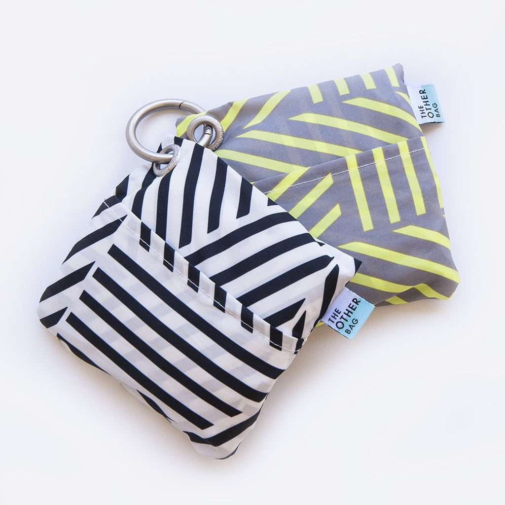 Recycled plastic bottles shopper bundle black and white and yellow and grey
