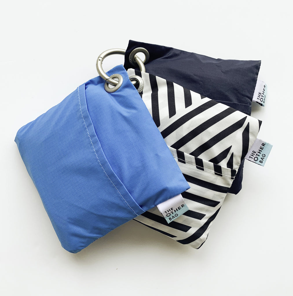 Bondi blue foldable tote bag bundle