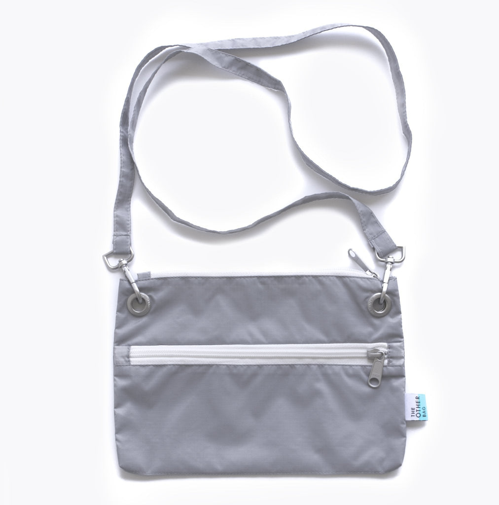 grey sustainable eco friendly zip pouch