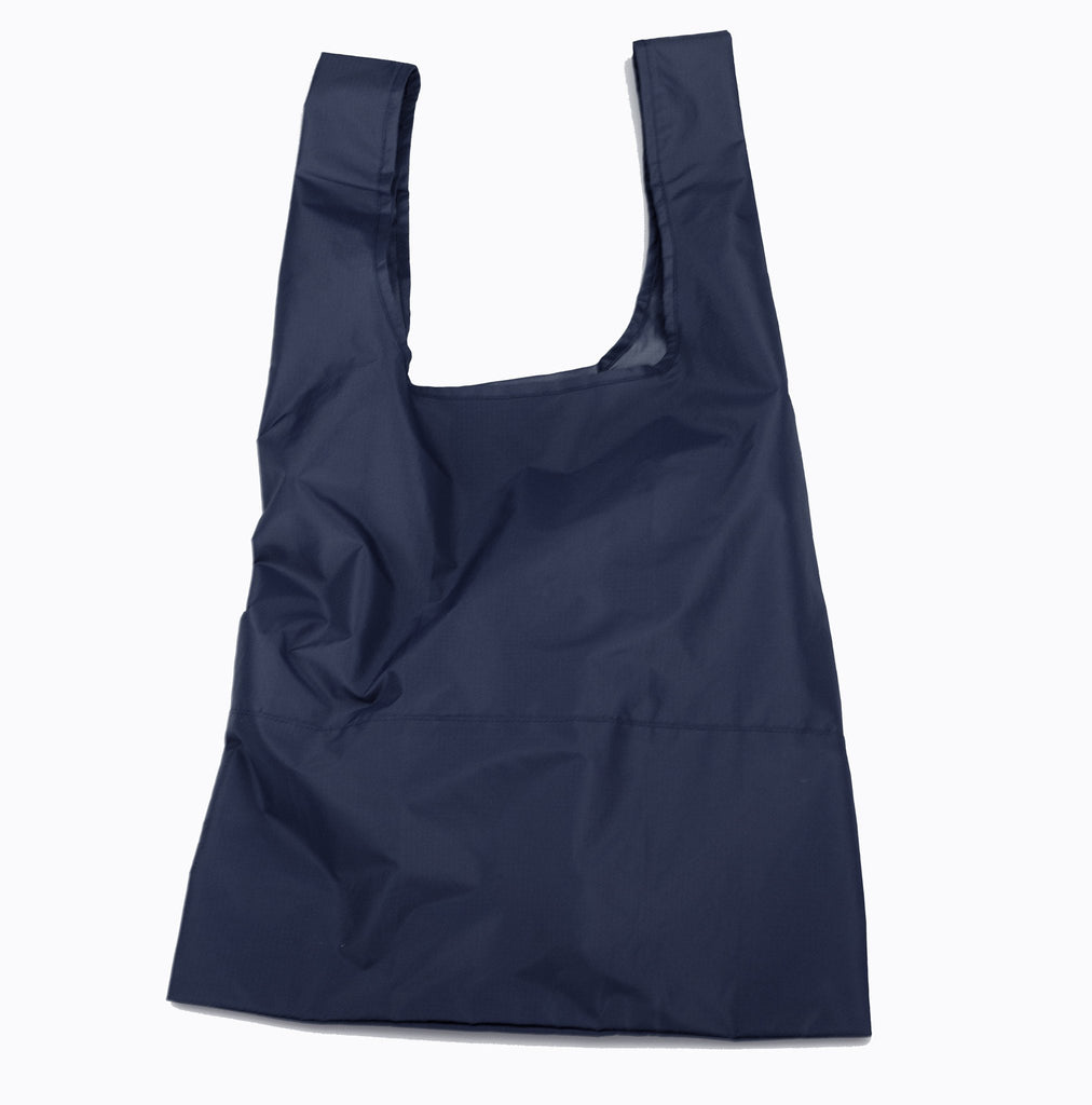 navy blue foldable sustainable tote bag